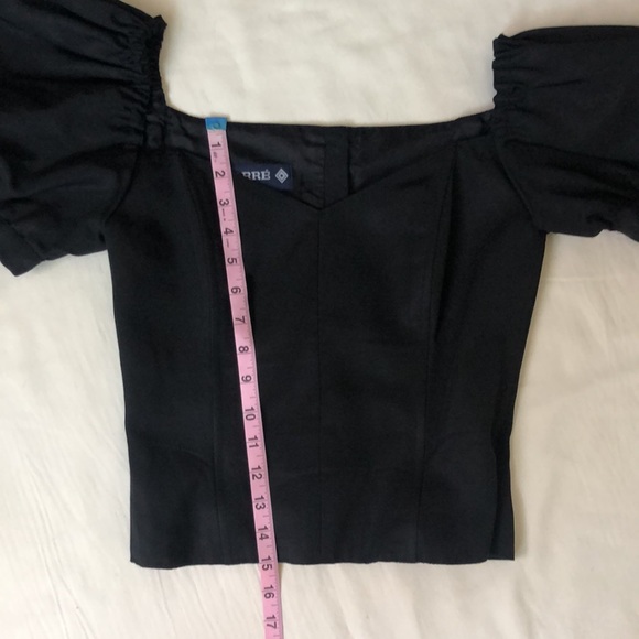 Vintage Carré Paris Black Boned Off the Shoulder Top - Picture 15 of 16